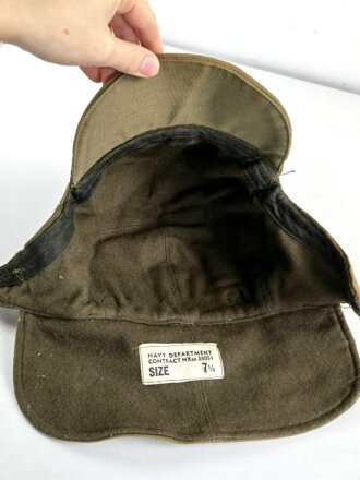 U.S. Navy WWII Winter hat, size 7 1/4, very good condition