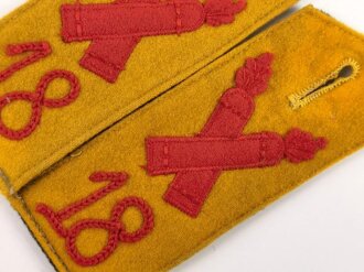 1.Weltkrieg,  Paar Schulterklappen für einen Angehörigen im Fußartillerie Regiment 18 Niederzwehren
