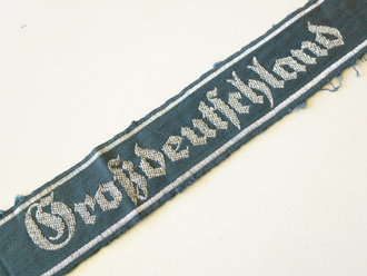Ärmelband Großdeutschland, seltene Ausführung für den Waffenrock, getragenes Stück in gutem Zustand