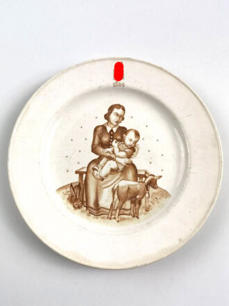 NSV Teller 1934 Mutter und Kind, Durchmesser 23cm, Gebrauchsspuren, unbeschädigtes Stück