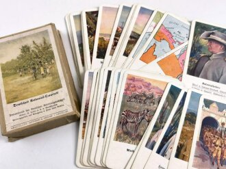 "Deutsches Kolonialquartett" 40 Karten, die Ecken der Schachtel teilweise geklebt, komplett