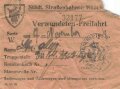1.Weltkrieg, Städt. Straßenbahn München  Fahrschein"Verwundeten-Freifahrt", stark gebraucht