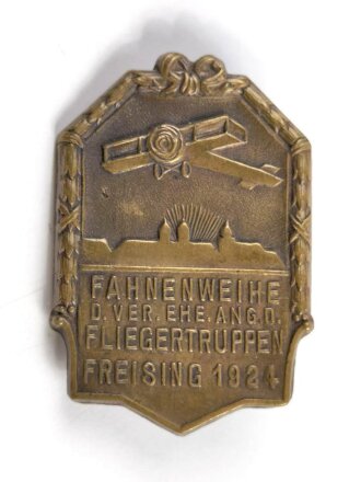 Bayern, Blechabzeichen  " Fahnenweihe  der Vereinigung ehemaliger Angehöriger der Fliegertruppen, Freilassing 1924"