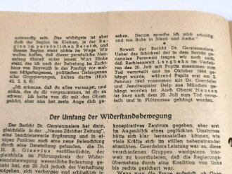 Deutschland nach 1945, Schriften des Südkurier, Nr. 1 "Der 20. Juli 1944" Beiträge zur Geschichte der deutschen Widerstandsbewegung, gelocht, 15 Seiten, DIN A5, gebraucht