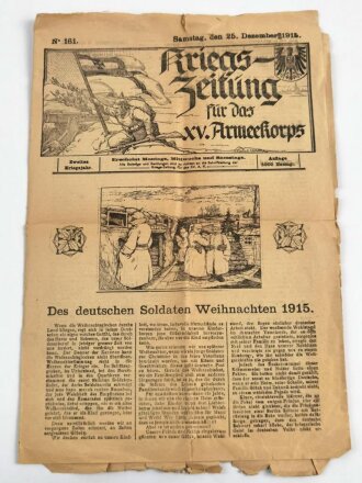 "Kriegszeitung für das XV. Armeekorps", 25. Dezember 1915