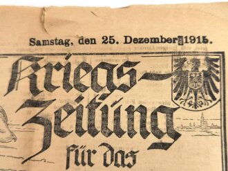 "Kriegszeitung für das XV. Armeekorps", 25. Dezember 1915
