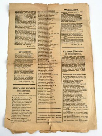 "Kriegszeitung für das XV. Armeekorps", 25. Dezember 1915