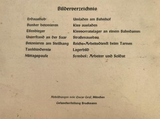 Bildband der "Inspektion der Westbefestigungen" überreicht 1938  für die Sicherung der deutschen Grenzen, Umschlag stark verschmutz