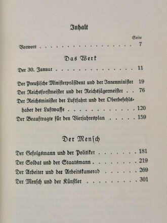 "Hermann Göring - Werk und Mensch", München, 1938, 345 Seiten, gebraucht