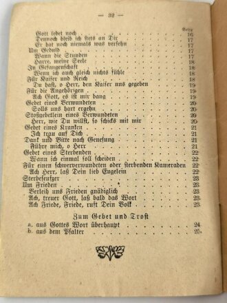 1. Weltkrieg, "Gott mit uns! Kriegsgebetbüchlein für die deutsche Armee" 1914, gebraucht, 32 Seiten