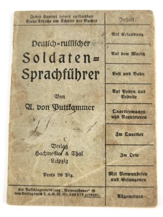 "Deutsch-Russischer Soldaten-Sprachführer" gebraucht, 34 Seiten