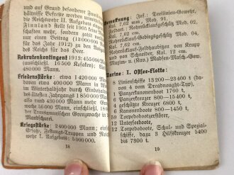 1. Weltkrieg, "Heere und Flotten - Ein Nachschlagewerkchen über die Stärkenverhältnisse der Kriegsführenden Mächte" stark gebraucht, 64 Seiten