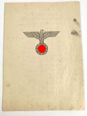 "Ehrenblatt des deutschen Heeres" 4-Seitig, datiert 1944, fleckig