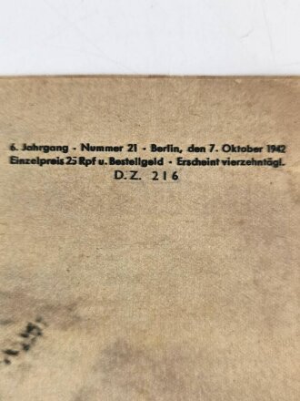 Die Wehrmacht - "Bespannte Kolonne auf dem Marsch nach Stalingrad" Nummer 21, datiert 7. Oktober 1942