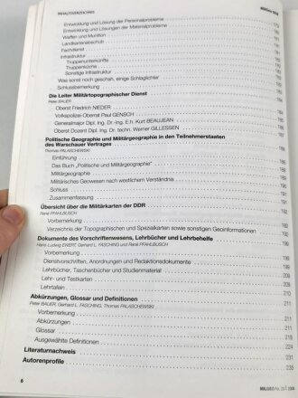 MILGEO "Militärisches Geowesen der DDR von den Anfängen bis zur Wiederverinigung" Nr. 20/2006