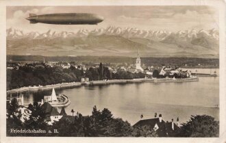 Ansichtskarte " Luftschiff über Friedrichshafen am Bodenseee"