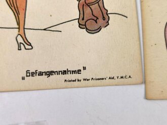 Kriegsgefangene in Canada , 4 Ansichtskarten "Printed by war prisoners" Ais , Y.M.C.A.