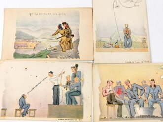 Kriegsgefangene in Canada , 4 Ansichtskarten "Printed by war prisoners" Ais , Y.M.C.A.