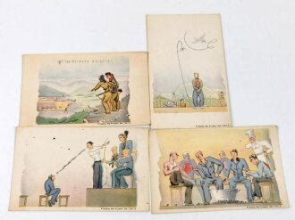 Kriegsgefangene in Canada , 4 Ansichtskarten "Printed by war prisoners" Ais , Y.M.C.A.