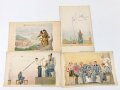 Kriegsgefangene in Canada , 4 Ansichtskarten "Printed by war prisoners" Ais , Y.M.C.A.