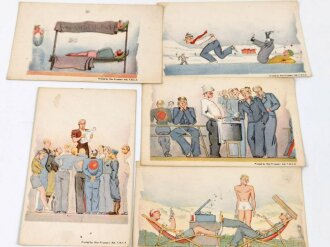 Kriegsgefangene in Canada , 5 Ansichtskarten "Printed by war prisoners" Ais , Y.M.C.A.