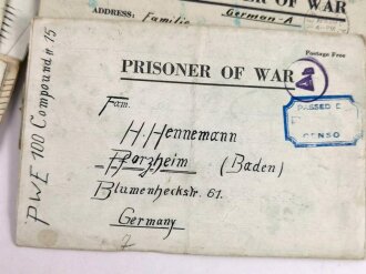 34 Stück Kriegsgefangenenkarten / Prisoner of war Mail  eines in den USA Camp Hale, Colorado inhaftierten. U.S. und Deutsche Zensur