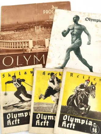 Olympische Spiele 1936 , 5 Hefte, alle angeschmutzt