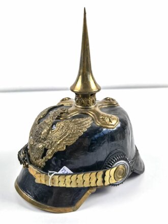 Preussen, Pickelhaube für einen Offizier der Dragoner. Komplett neuzeitliche Anfertigung, Kopfgrösse etwa 56 / 57