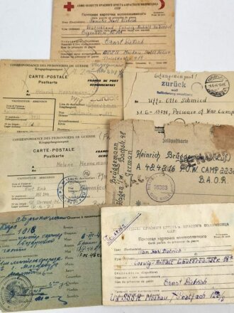 7 x Kriegsgefangenen Post aus verschiedenen Nachlässen