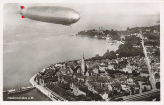 Ansichtskarte "Friedrichshafen am Bodensee" Stempel Zur Erinnerung an den Besuch in der Zeppelin Luftschiffwerft