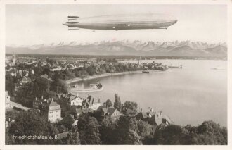 Ansichtskarte "Friedrichshafen am Bodensee" mit Zeppelin