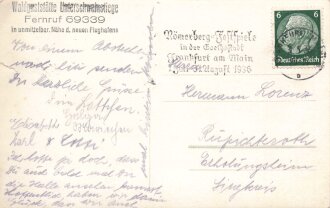 Ansichtskarte Frankfurt am Main 1913 und 1936 " Zeppelin Halle LZ 11 und 127"