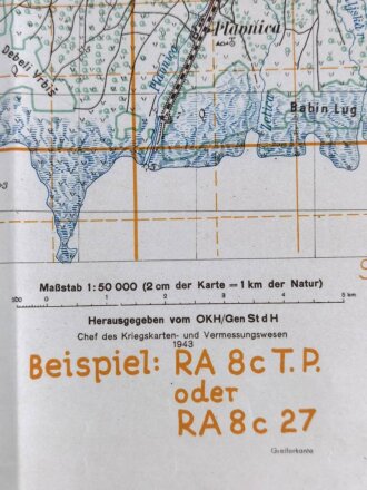 Deutsche Heereskarte 1943 "Podgorica" Montenegro