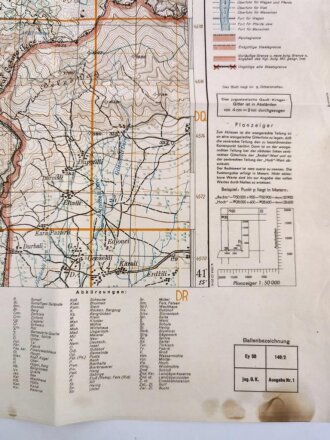 Deutsche Heereskarte 1943 "Strumica" Nordmazedonien