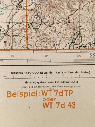 Deutsche Heereskarte 1943 "Huma" Nordmazedonien