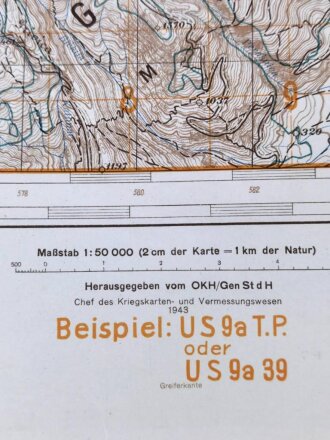 Deutsche Heereskarte 1943 "Rozden" Nordmazedonien