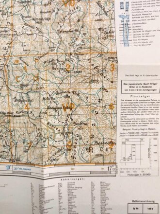 Deutsche Heereskarte 1943 "Tulovo" Serbien