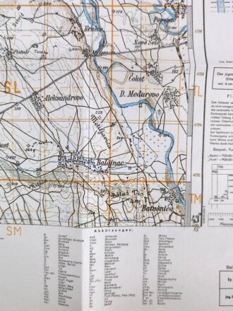 Deutsche Heereskarte 1943 "Tešica" Serbien