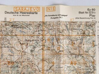 Deutsche Heereskarte 1943 "Plav" Montenegro