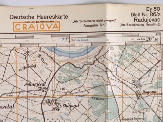 Deutsche Heereskarte 1943 "Radujevac" Serbien