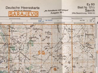 Deutsche Heereskarte 1943 "Savnik" Montenegro