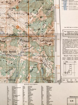 Deutsche Heereskarte 1943 "Savnik" Montenegro