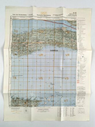 Deutsche Heereskarte 1943 "Ostrvo Korcula"...