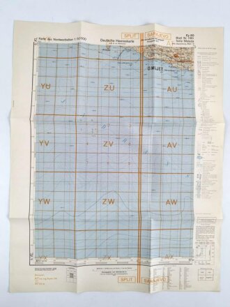 Deutsche Heereskarte 1943 "Isola Meleda" Kroatien