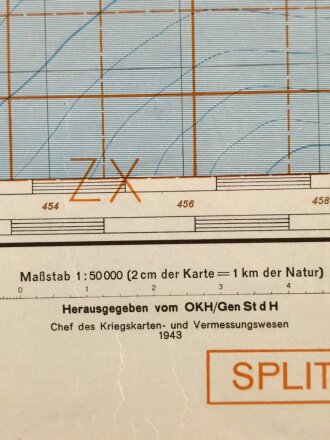 Deutsche Heereskarte 1943 "Isola Meleda" Kroatien