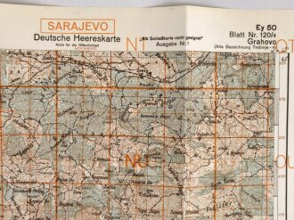 Deutsche Heereskarte 1943 "Grahovo" Montenegro