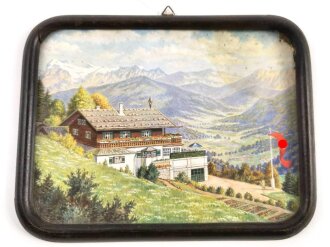 Haus Wachenfeld, Landhaus des Führers. Original gerahmter Druck , Maße des Rahmen 20 x 26cm