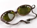 Schutzbrille Wehrmacht mit getönten Gläsern als Blendschutz. Guter Zustand