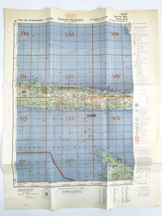 Deutsche Heereskarte 1943 "Ostrvo Hvar" Kroatien