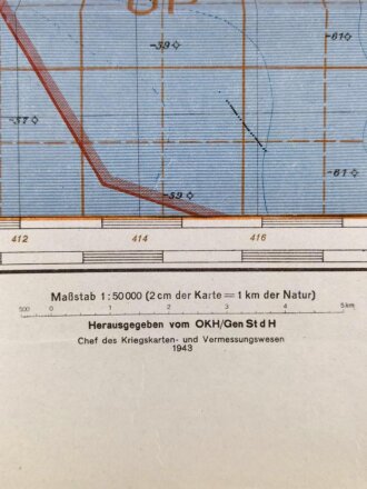 Deutsche Heereskarte 1943 "Ostrvo Hvar" Kroatien